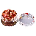 Flocons feuilles noires et or pour nail art et résine – Couleur Red Gold