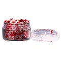 Flocons feuilles noires et or pour nail art et résine – Couleur Red Silver