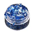 Flocons imitation or et argent pour décoration ongles résine – Couleur Argent bleu