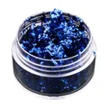 Flocons imitation or et argent pour décoration ongles résine – Couleur Bleu