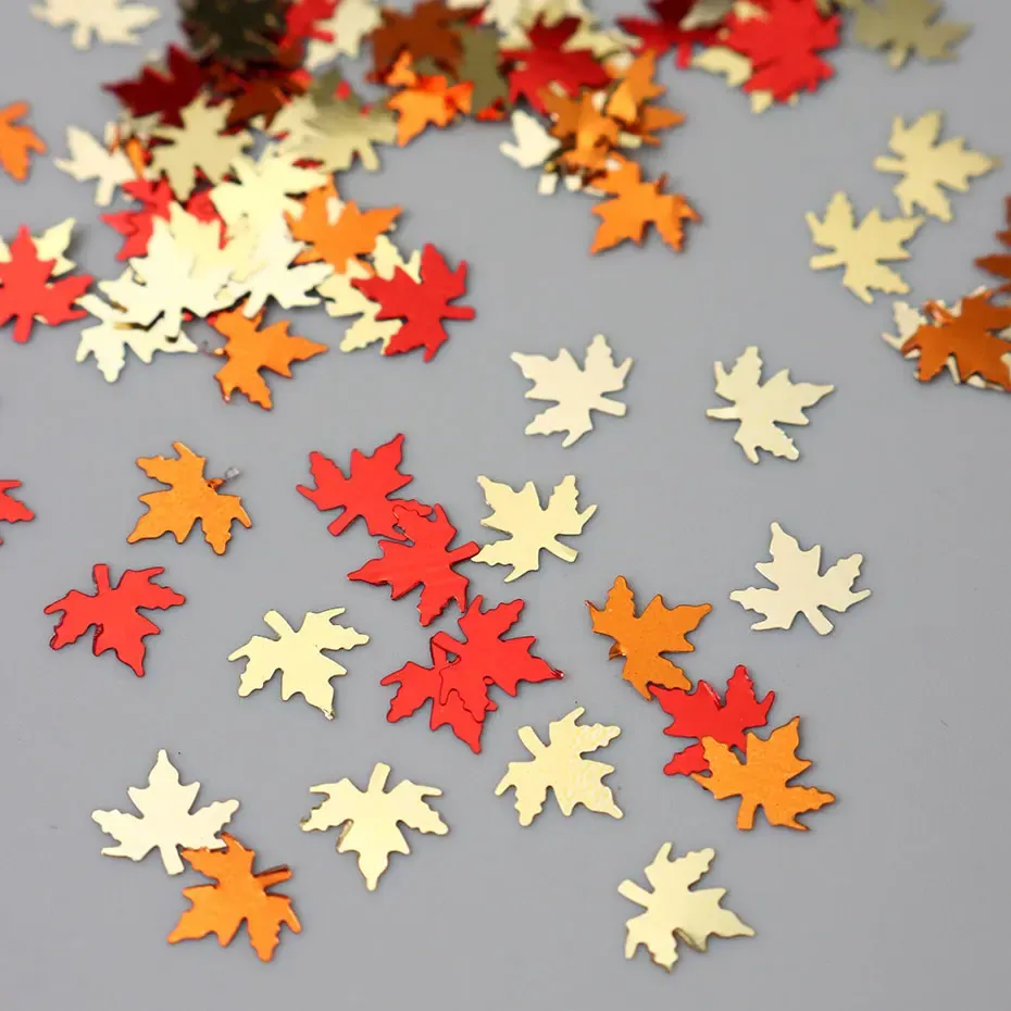 Flocons paillettes feuille d'érable colorées pour décoration résine