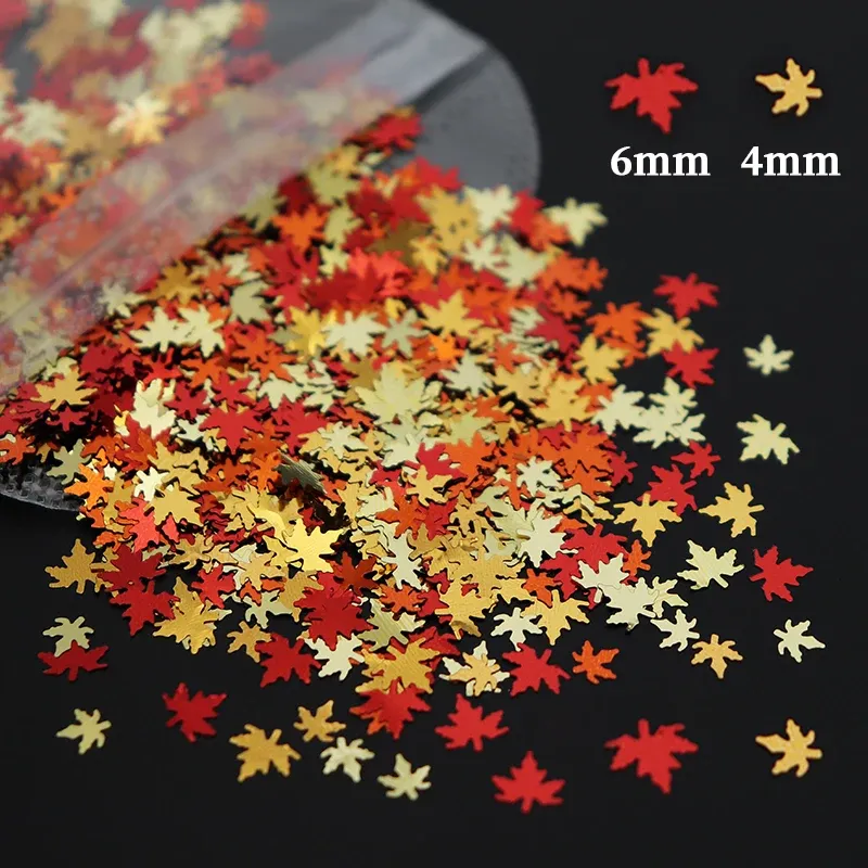 Flocons paillettes holographiques feuille d'érable pour résine