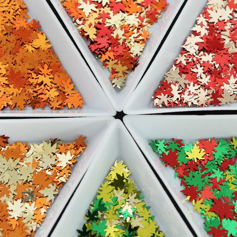Flocons paillettes holographiques feuille d'érable pour résine