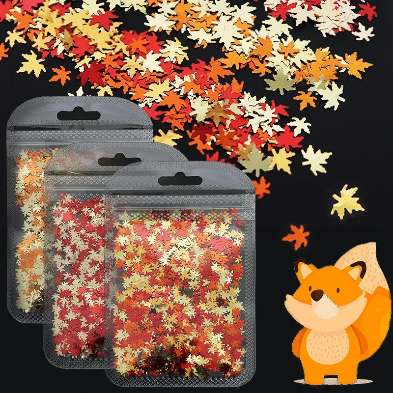 Flocons paillettes holographiques feuille d'érable pour résine