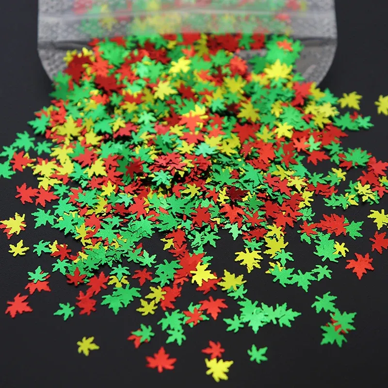 Flocons paillettes holographiques feuille d'érable pour résine
