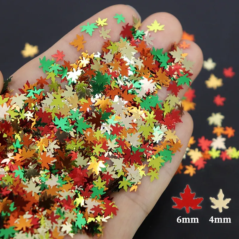 Flocons paillettes holographiques feuille d'érable pour résine