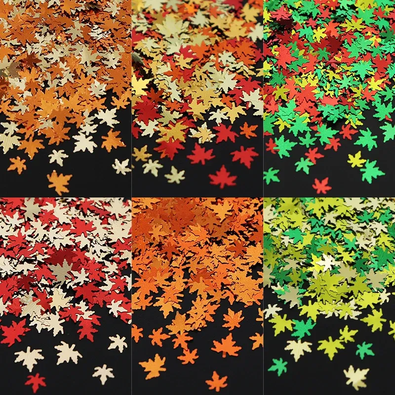 Flocons paillettes holographiques feuille d'érable pour résine