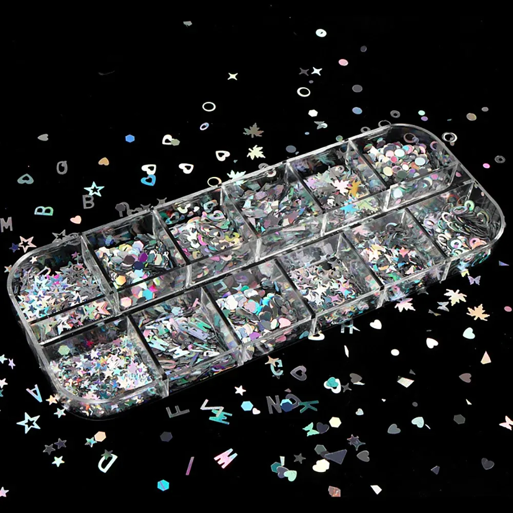 Flocons paillettes mixtes pour résine 12 grilles