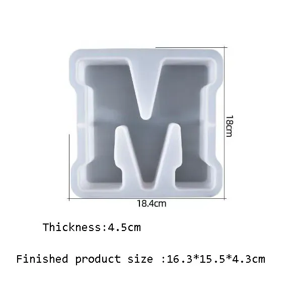 Grand moule silicone lettres alphabet pour décoration maison