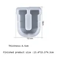Grand moule silicone lettres alphabet pour décoration maison – Couleur Gris clair (U)