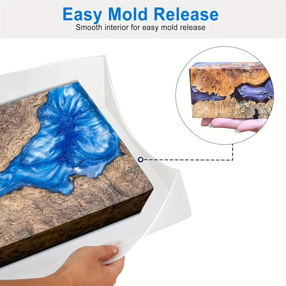 Grand moule silicone rectangulaire pour table rivière résine