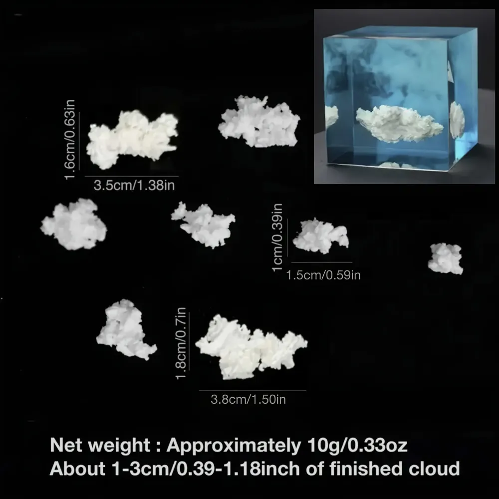 Kit 10 g argile blanche effet nuage pour résine et porte-clés