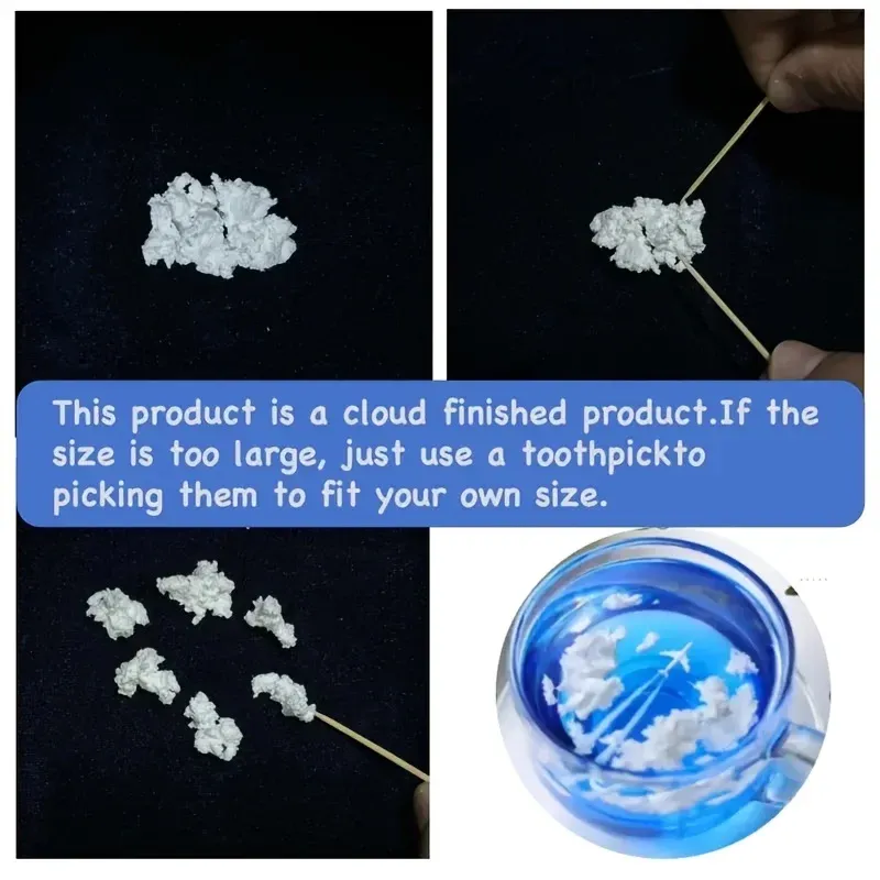 Kit 10 g argile blanche effet nuage pour résine et porte-clés
