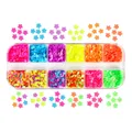 Kit 12 compartiments paillettes lettres pour résine – Couleur 3MM Small Flowers
