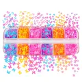 Kit 12 compartiments paillettes lettres pour résine – Couleur Butterfly Flower Mix