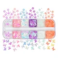 Kit 12 compartiments paillettes lettres pour résine – Couleur Butterfly Plum