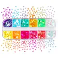 Kit 12 compartiments paillettes lettres pour résine – Couleur Candy Butterfly