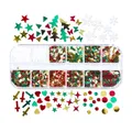 Kit 12 compartiments paillettes lettres pour résine – Couleur Christmas Series