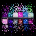 Kit 12 compartiments paillettes lettres pour résine – Couleur Colored Butterfly
