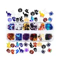 Kit 12 compartiments paillettes lettres pour résine – Couleur Halloween Sequins