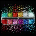 Kit 12 compartiments paillettes lettres pour résine – Couleur Laser 4-pointed Star