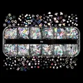 Kit 12 compartiments paillettes lettres pour résine – Couleur Laser All Silver