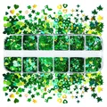 Kit 12 compartiments paillettes lettres pour résine – Couleur Laser Green Series