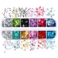 Kit 12 compartiments paillettes lettres pour résine – Couleur Laser Hollow Circle