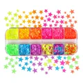 Kit 12 compartiments paillettes lettres pour résine – Couleur Mixed Pentagram