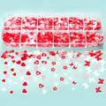 Kit 12 compartiments paillettes lettres pour résine – Couleur Mixed Red
