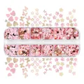 Kit 12 compartiments paillettes lettres pour résine – Couleur Pink Gold Series