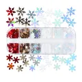 Kit 12 compartiments paillettes lettres pour résine – Couleur Snowflake Series