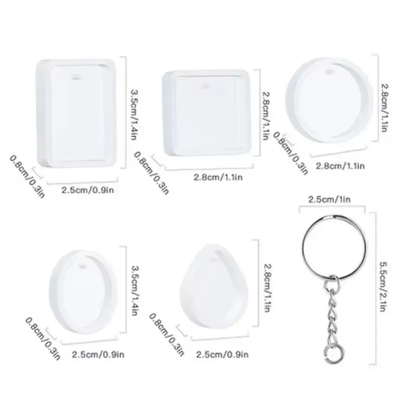 Kit 20 moules silicone porte-clés et pendentifs résine