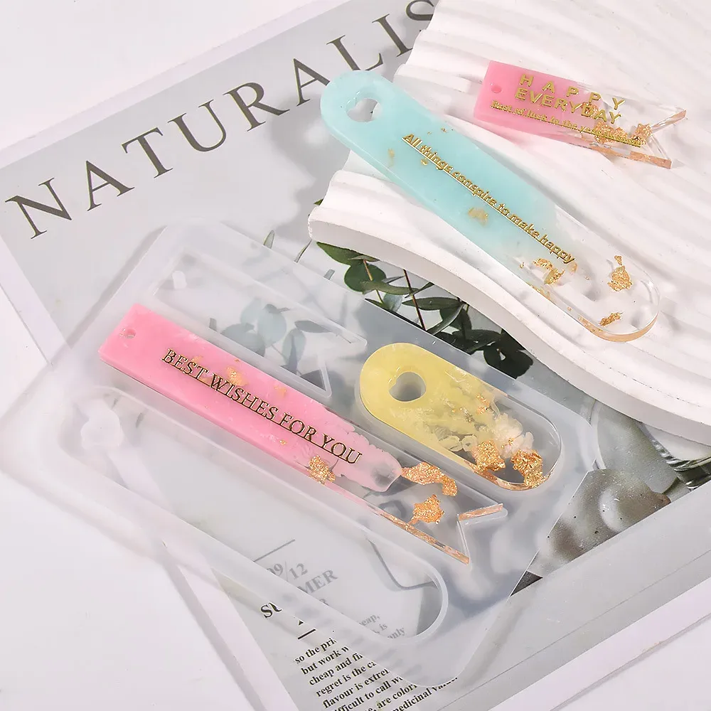 Kit 21 pièces moules silicone marque-page résine pour bijoux