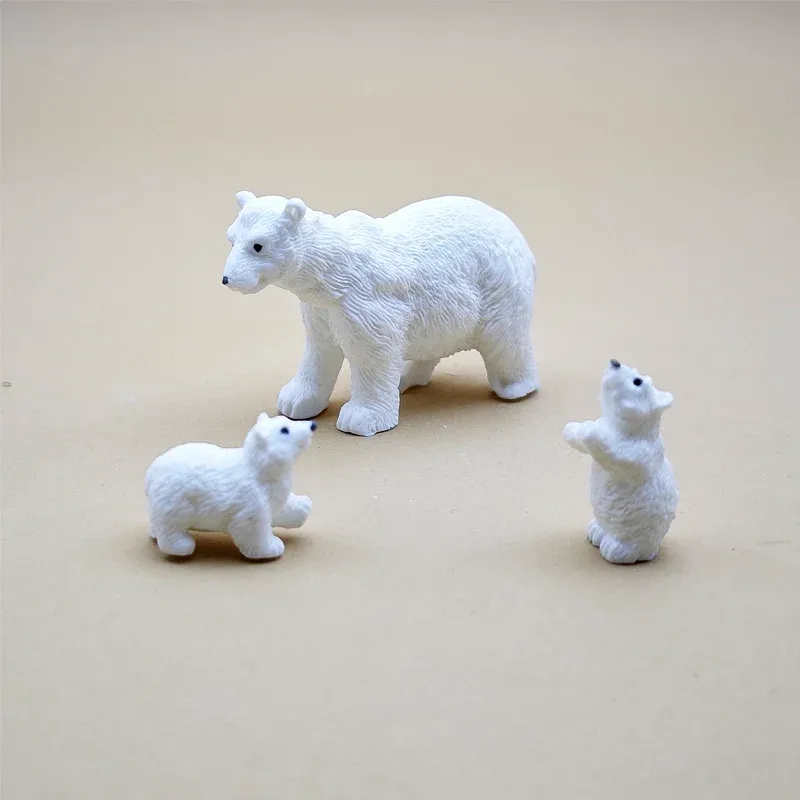 Kit 3 miniatures ours polaire résine