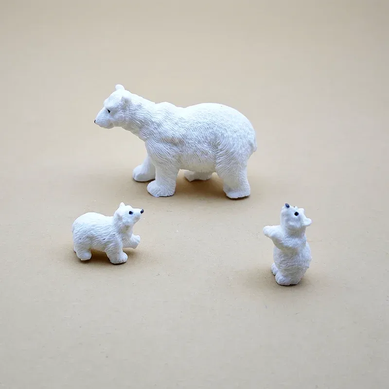 Kit 3 miniatures ours polaire résine