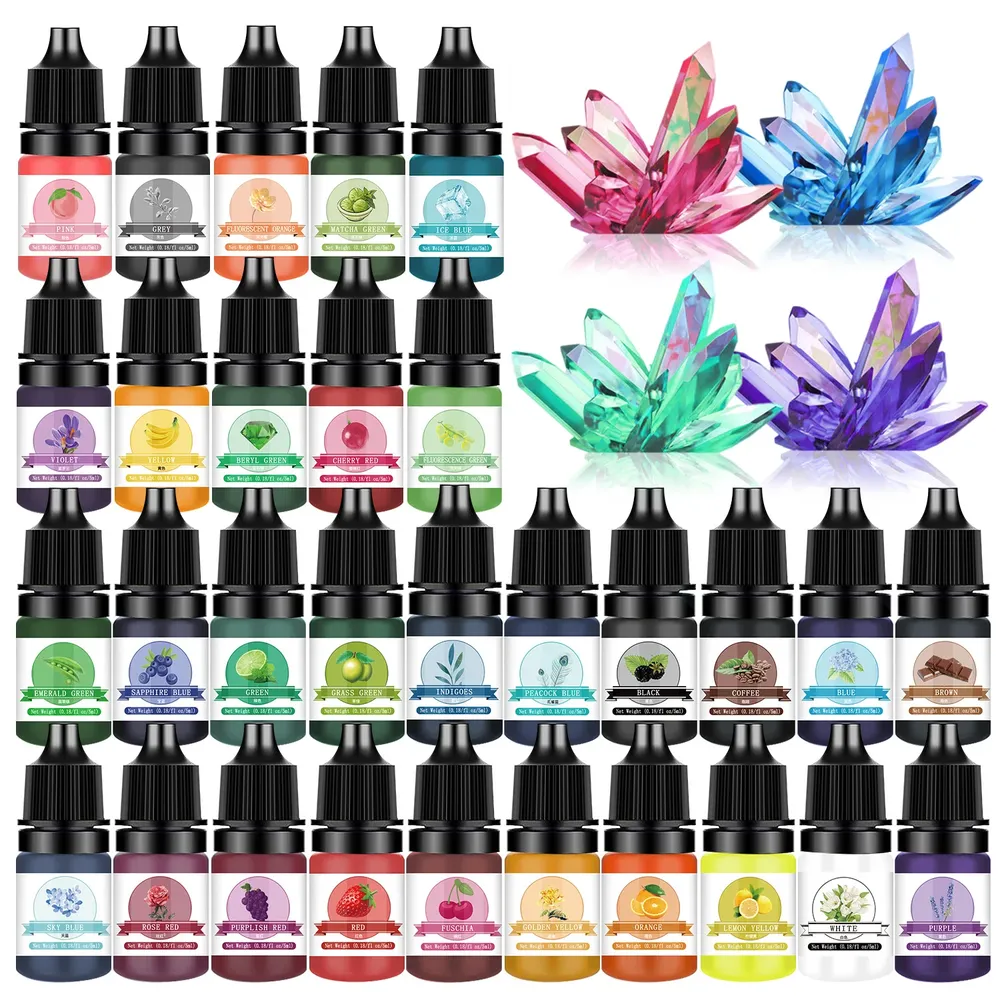 Kit 30 pigments résine époxy 5 ml pour bijoux et artisanat
