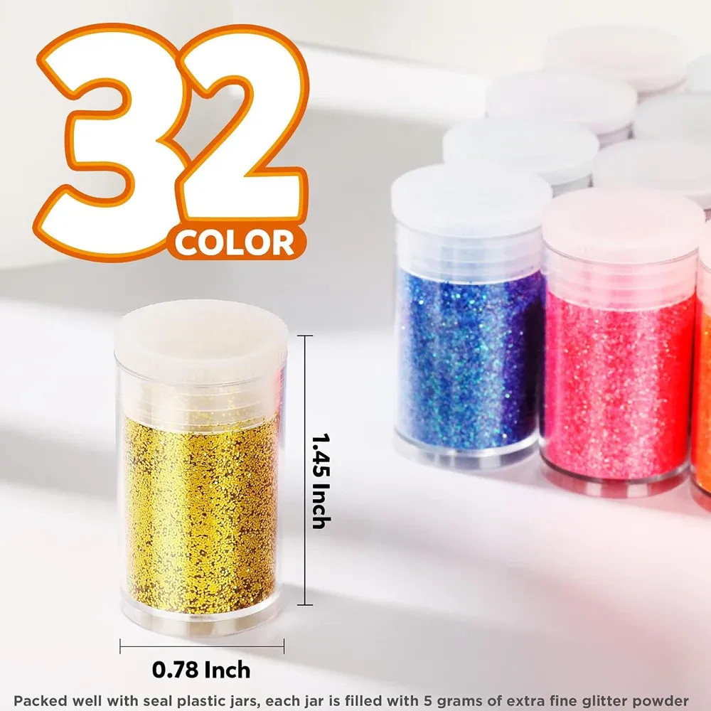Kit 32 pots paillettes extra fines pour résine