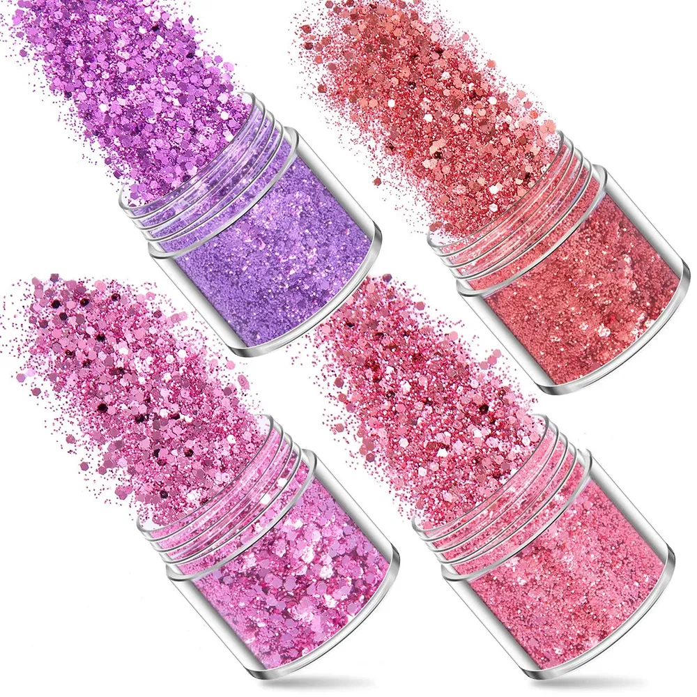 Kit 4 pièces paillettes fines 1 mm pour résine et bijoux
