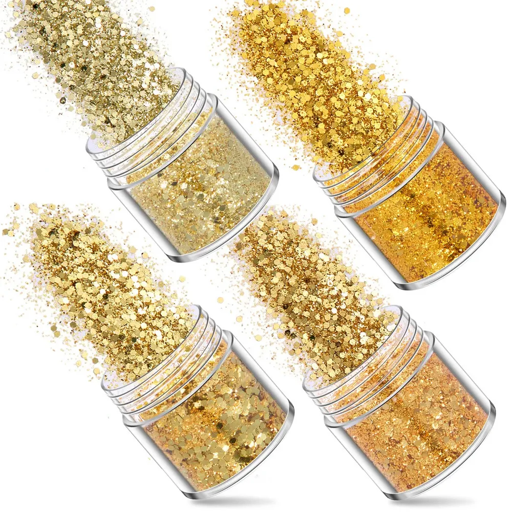 Kit 4 pièces paillettes fines 1 mm pour résine et bijoux