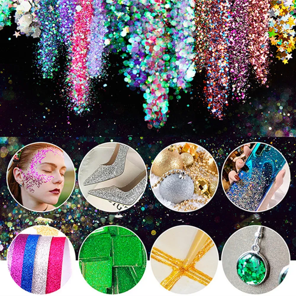 Kit 4 pièces paillettes fines 1 mm pour résine et bijoux