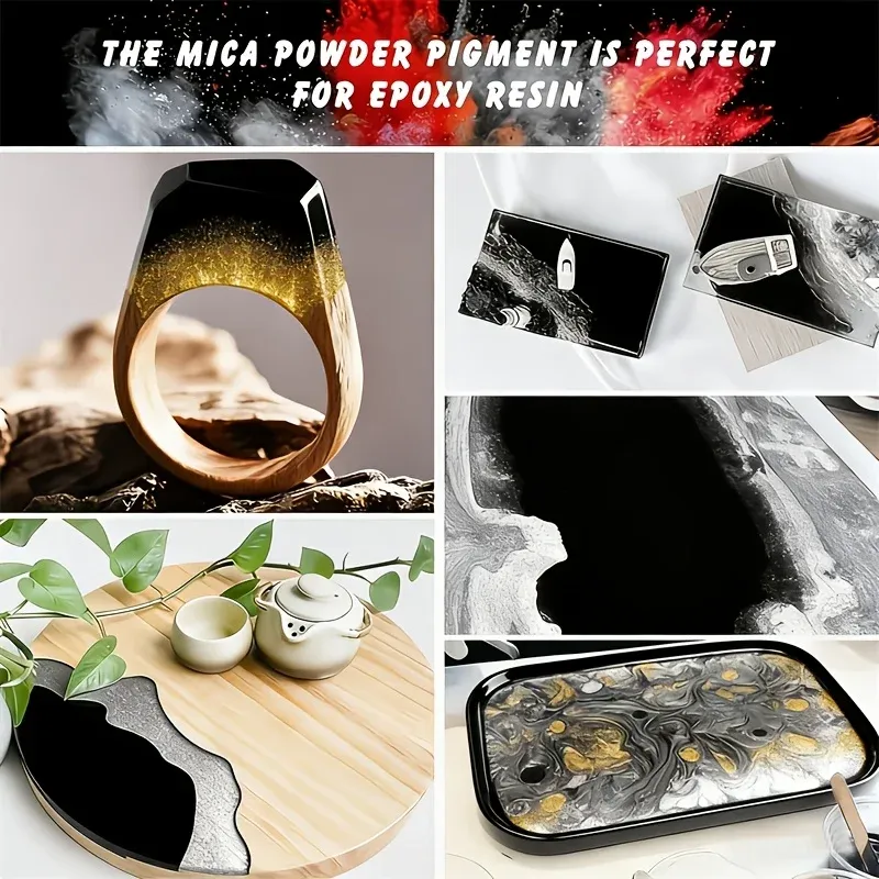 Kit 4 poudres mica holographiques pour résine