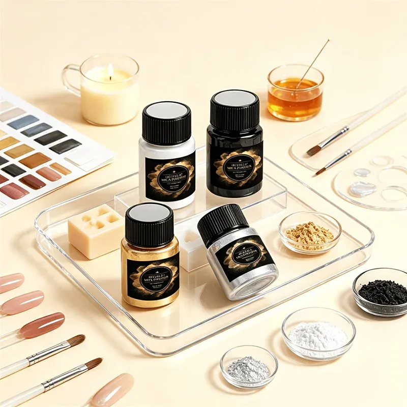 Kit 4 poudres mica métalliques pour résine