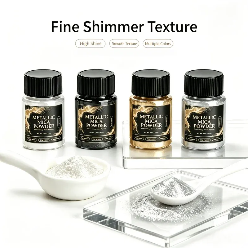 Kit 4 poudres mica métallisées 20 ml pour résine