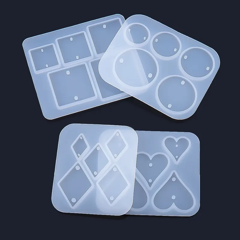 Kit 5 moules bijoux géométriques pour pendentifs décoratifs