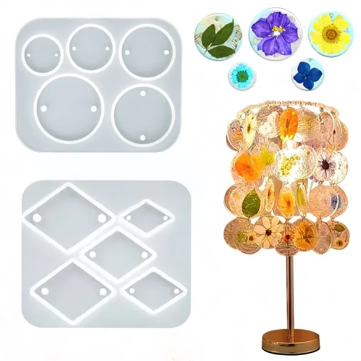 Kit 5 moules bijoux géométriques pour pendentifs décoratifs