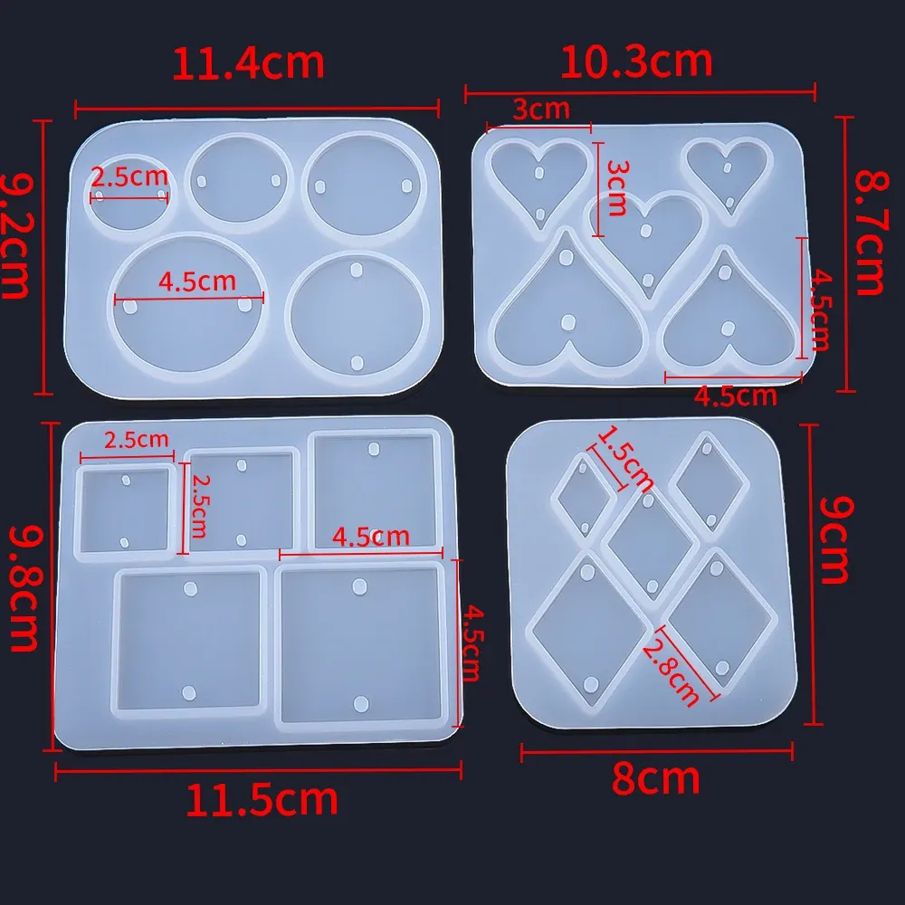 Kit 5 moules bijoux géométriques pour pendentifs décoratifs