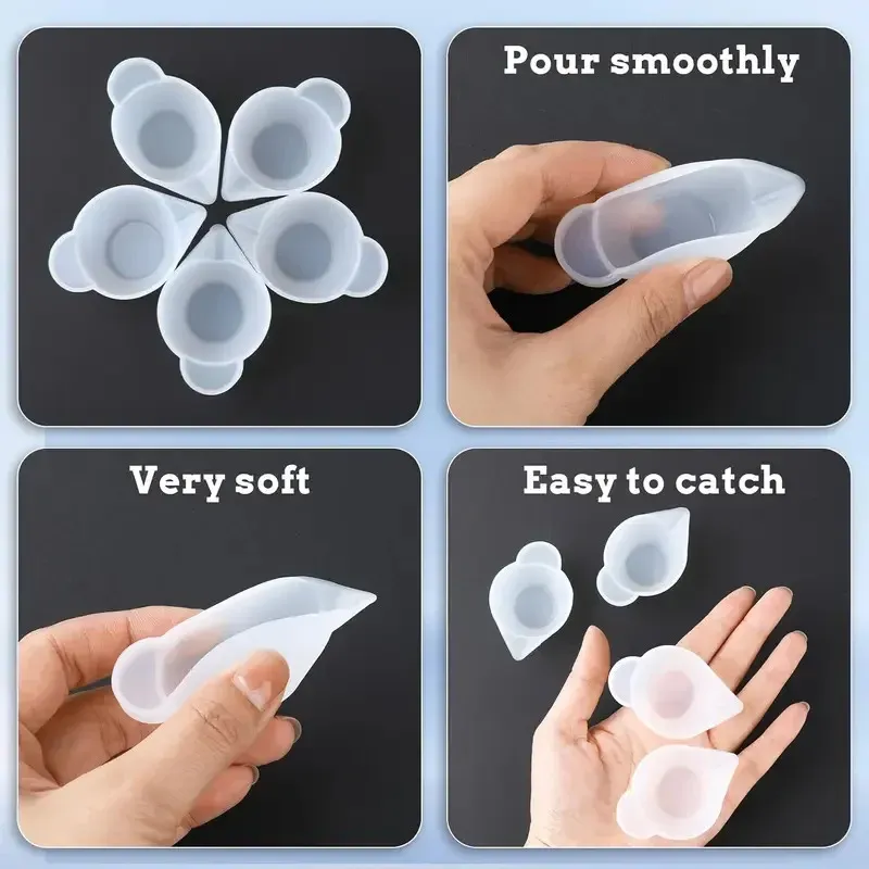 Kit 5 tasses mélange résine silicone empilables