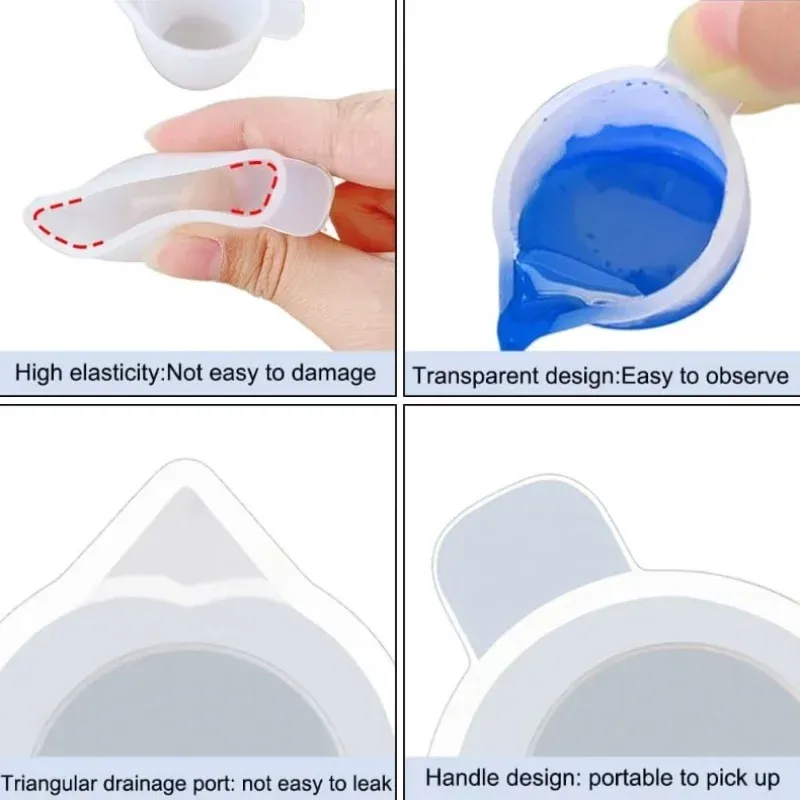 Kit 5 tasses mélange résine silicone empilables