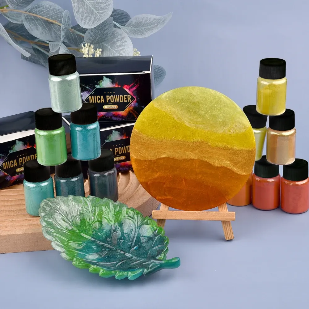 Kit 6 couleurs pigments poudre mica nacrée pour résine